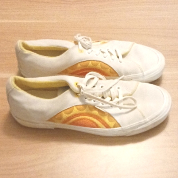 Vans Custom "Embroidered Sunshine" Leather Sneakers (Size W 11 / M 9.5) - Picture 3 of 11